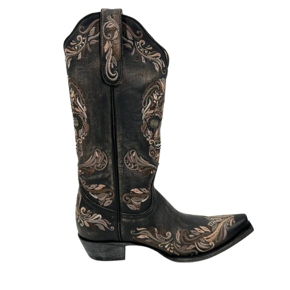 NWOB Old Gringo Dulce Calavera Skull Embroidered Leather Cowboy Boots - Picture 3 of 9